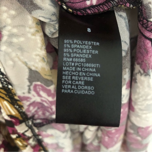 Perceptions Women's Short Sleeve Floral Fit And Flare Midi Dress. Size: 8 - Picture 5 of 8